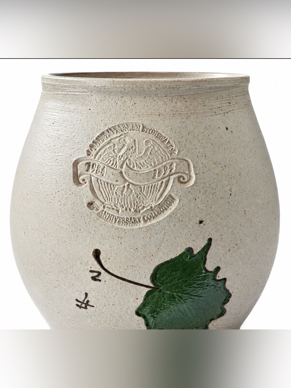 Rockdale Union Pottery Vase Anniversary Collectors Edition Salt Glazed Grape - Picture 6 of 9